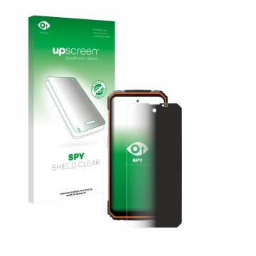 Vorderseite einer Produktverpackung mit dem Markenlogo upscreen. Daneben ist das Gerät Blackview BV8100 mit dem zugehörigen Di