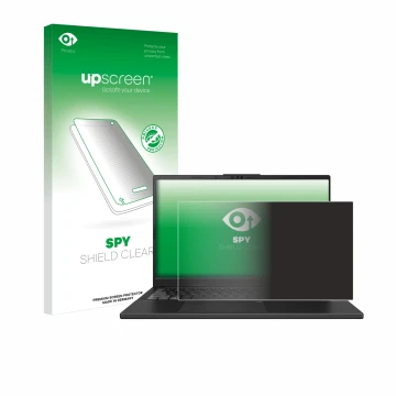 Vorderseite einer Produktverpackung mit dem Markenlogo upscreen. Daneben ist das Gerät ASUS VivoBook Pro 15 OLED N6506 mit dem