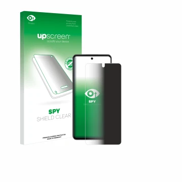 Vorderseite einer Produktverpackung mit dem Markenlogo upscreen. Daneben ist das Gerät Oppo A79 5G mit dem zugehörigen Display