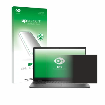 Vorderseite einer Produktverpackung mit dem Markenlogo upscreen. Daneben ist das Gerät Dell Latitude 15 3540 mit dem zugehörig