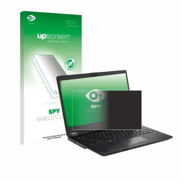 Vorderseite einer Produktverpackung mit dem Markenlogo upscreen. Daneben ist das Gerät Fujitsu Lifebook U7410 mit dem zugehöri