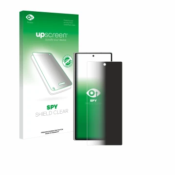 Vorderseite einer Produktverpackung mit dem Markenlogo upscreen. Daneben ist das Gerät Samsung Galaxy Z Fold 6 5G mit dem zuge
