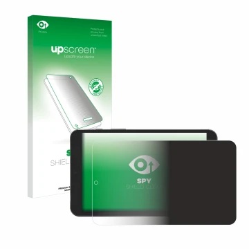 Vorderseite einer Produktverpackung mit dem Markenlogo upscreen. Daneben ist das Gerät Mediacom SmartPad Iyo 8 mit dem zugehör