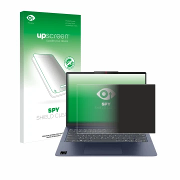 Vorderseite einer Produktverpackung mit dem Markenlogo upscreen. Daneben ist das Gerät Lenovo IdeaPad Slim 5x Gen 9 14