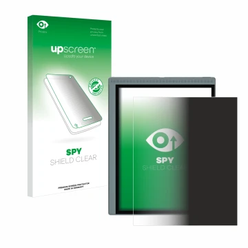 Vorderseite einer Produktverpackung mit dem Markenlogo upscreen. Daneben ist das Gerät Bigme B1051C mit dem zugehörigen Displa