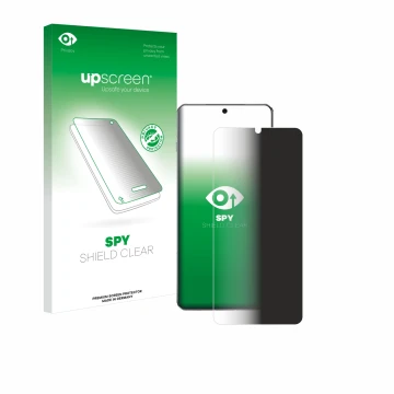 Vorderseite einer Produktverpackung mit dem Markenlogo upscreen. Daneben ist das Gerät OnePlus 13 mit dem zugehörigen Displays