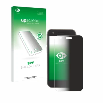 Vorderseite einer Produktverpackung mit dem Markenlogo upscreen. Daneben ist das Gerät Soyes XS12 mit dem zugehörigen Displays
