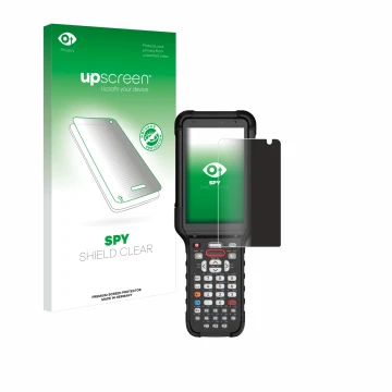 Vorderseite einer Produktverpackung mit dem Markenlogo upscreen. Daneben ist das Gerät Honeywell CK67 mit dem zugehörigen Disp