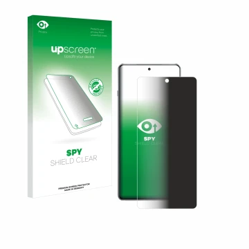 Vorderseite einer Produktverpackung mit dem Markenlogo upscreen. Daneben ist das Gerät OnePlus 13R mit dem zugehörigen Display