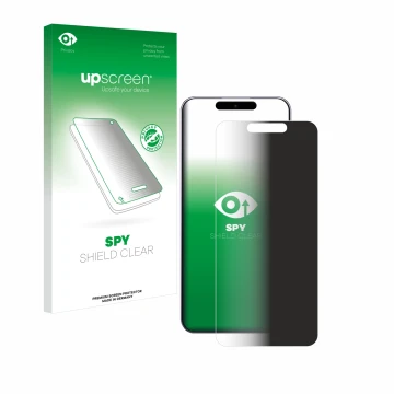 Vorderseite einer Produktverpackung mit dem Markenlogo upscreen. Daneben ist das Gerät Oukitel P1 mit dem zugehörigen Displays