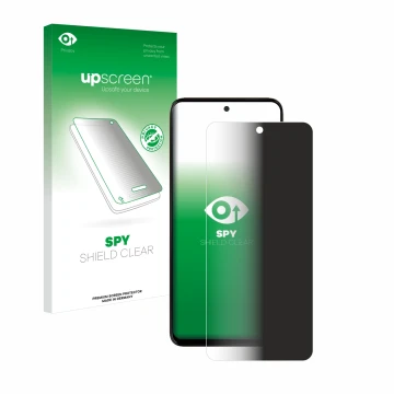 Vorderseite einer Produktverpackung mit dem Markenlogo upscreen. Daneben ist das Gerät Motorola Moto G15 Power mit dem zugehör