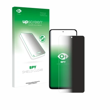 Vorderseite einer Produktverpackung mit dem Markenlogo upscreen. Daneben ist das Gerät Xiaomi Redmi Note 14 4G mit dem zugehör