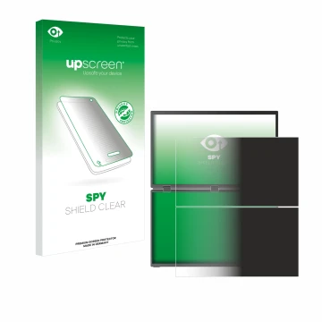 Vorderseite einer Produktverpackung mit dem Markenlogo upscreen. Daneben ist das Gerät Uperfect UStation Delta Max 18.5