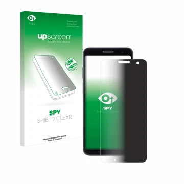 Vorderseite einer Produktverpackung mit dem Markenlogo upscreen. Daneben ist das Gerät Honeywell CT37 mit dem zugehörigen Disp