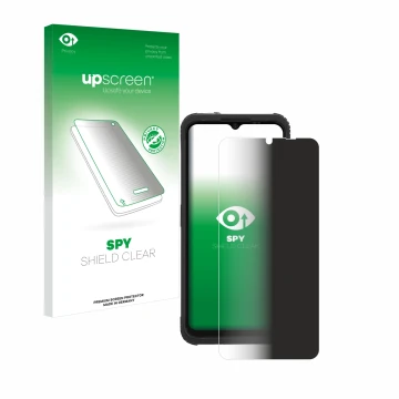 Vorderseite einer Produktverpackung mit dem Markenlogo upscreen. Daneben ist das Gerät AGM H Max mit dem zugehörigen Displaysc
