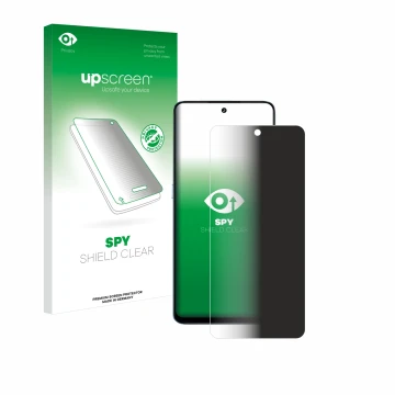 Vorderseite einer Produktverpackung mit dem Markenlogo upscreen. Daneben ist das Gerät Umidigi Note 100 5G mit dem zugehörigen