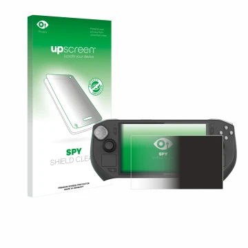 Vorderseite einer Produktverpackung mit dem Markenlogo upscreen. Daneben ist das Gerät Zotac Gaming Zone mit dem zugehörigen D