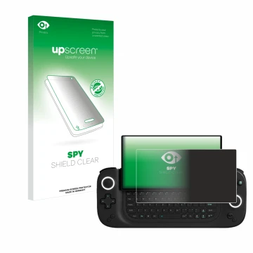 Vorderseite einer Produktverpackung mit dem Markenlogo upscreen. Daneben ist das Gerät Antec Core HS mit dem zugehörigen Displ