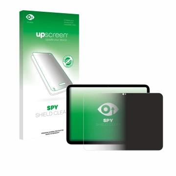 Vorderseite einer Produktverpackung mit dem Markenlogo upscreen. Daneben ist das Gerät Apple iPad A16 11