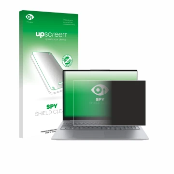 Vorderseite einer Produktverpackung mit dem Markenlogo upscreen. Daneben ist das Gerät Lenovo ThinkBook 16 Gen 8 mit dem zugeh