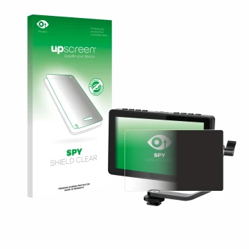 Vorderseite einer Produktverpackung mit dem Markenlogo upscreen. Daneben ist das Gerät Feelworld F5 PROX 5,5