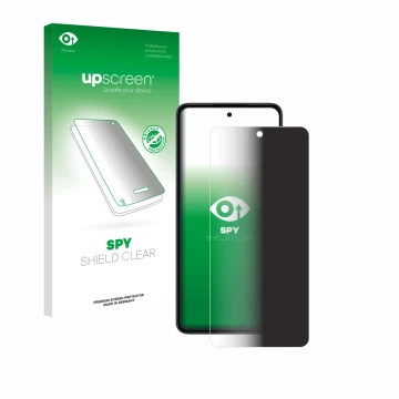 Vorderseite einer Produktverpackung mit dem Markenlogo upscreen. Daneben ist das Gerät realme 14 mit dem zugehörigen Displaysc