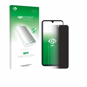 Vorderseite einer Produktverpackung mit dem Markenlogo upscreen. Daneben ist das Gerät Samsung Galaxy A26 5G Enterprise Editio