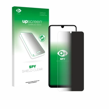 Vorderseite einer Produktverpackung mit dem Markenlogo upscreen. Daneben ist das Gerät Xiaomi Poco C71 mit dem zugehörigen Dis