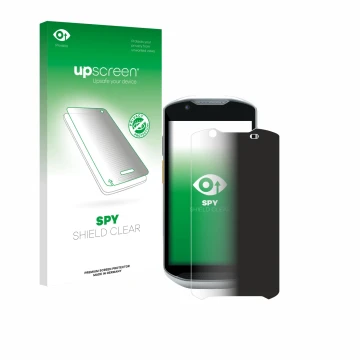 Vorderseite einer Produktverpackung mit dem Markenlogo upscreen. Daneben ist das Gerät Zebra TC52x-HC mit dem zugehörigen Disp