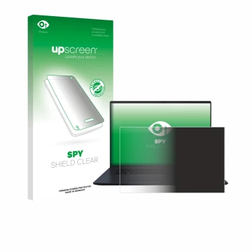 Vorderseite einer Produktverpackung mit dem Markenlogo upscreen. Daneben ist das Gerät ASUS Vivobook 18 M1807 mit dem zugehöri