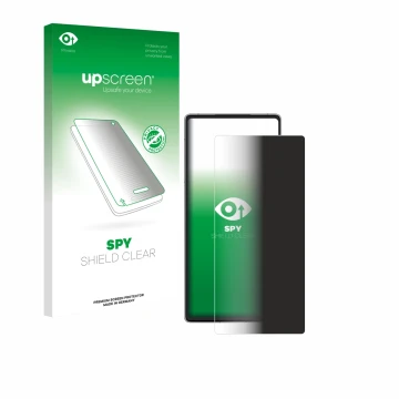 Vorderseite einer Produktverpackung mit dem Markenlogo upscreen. Daneben ist das Gerät ZTE Nubia Red Magic 10 Air mit dem zuge