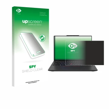 Vorderseite einer Produktverpackung mit dem Markenlogo upscreen. Daneben ist das Gerät Lenovo ThinkPad X13 Gen 6 mit dem zugeh