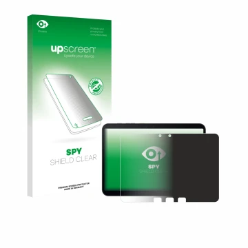 Vorderseite einer Produktverpackung mit dem Markenlogo upscreen. Daneben ist das Gerät Samsung Galaxy Tab Active 5 Pro mit dem