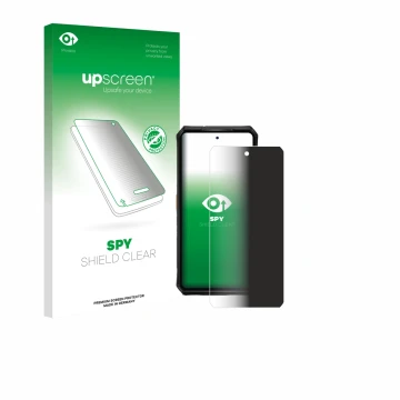 Vorderseite einer Produktverpackung mit dem Markenlogo upscreen. Daneben ist das Gerät Ulefone Armor 28 Pro mit dem zugehörige