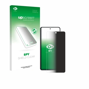 Vorderseite einer Produktverpackung mit dem Markenlogo upscreen. Daneben ist das Gerät realme GT 7 mit dem zugehörigen Display