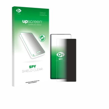 Vorderseite einer Produktverpackung mit dem Markenlogo upscreen. Daneben ist das Gerät ZTE Nubia Red Magic 10S Pro+ mit dem zu