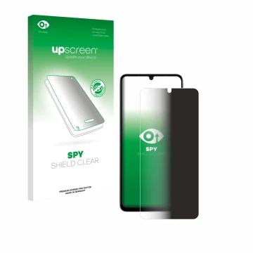 Vorderseite einer Produktverpackung mit dem Markenlogo upscreen. Daneben ist das Gerät Doogee Note 59 Pro Plus mit dem zugehör