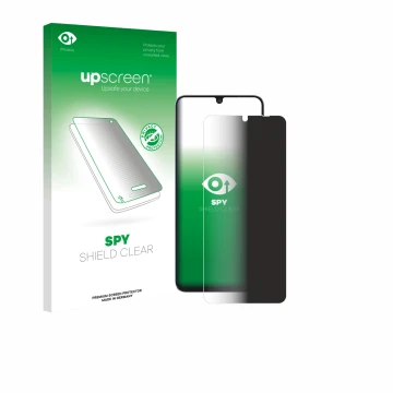 Vorderseite einer Produktverpackung mit dem Markenlogo upscreen. Daneben ist das Gerät Blackview Shark 6 5G mit dem zugehörige