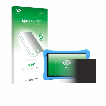 Vorderseite einer Produktverpackung mit dem Markenlogo upscreen. Daneben ist das Gerät Awow funtab 1001 10.1