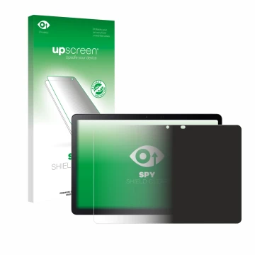 Vorderseite einer Produktverpackung mit dem Markenlogo upscreen. Daneben ist das Gerät Acer Iconia V11 mit dem zugehörigen Dis