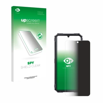 Vorderseite einer Produktverpackung mit dem Markenlogo upscreen. Daneben ist das Gerät Cubot King Kong 11 mit dem zugehörigen 