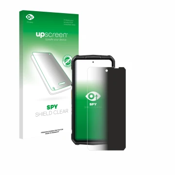 Vorderseite einer Produktverpackung mit dem Markenlogo upscreen. Daneben ist das Gerät Ulefone Armor 29 Ultra mit dem zugehöri