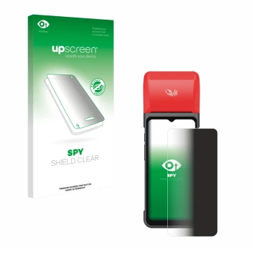 Vorderseite einer Produktverpackung mit dem Markenlogo upscreen. Daneben ist das Gerät iMin Swift 2 Pro mit dem zugehörigen Di