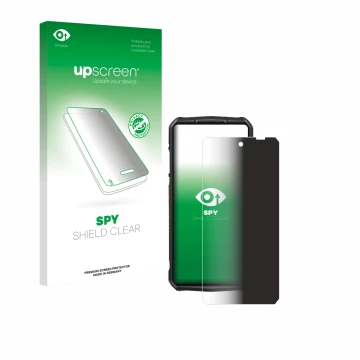 Vorderseite einer Produktverpackung mit dem Markenlogo upscreen. Daneben ist das Gerät Ulefone 29 pro mit dem zugehörigen Disp