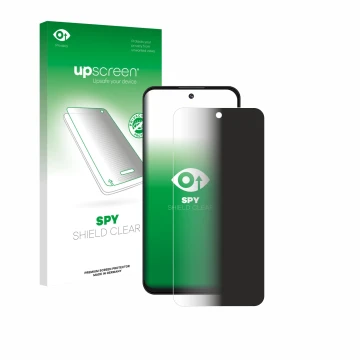 Vorderseite einer Produktverpackung mit dem Markenlogo upscreen. Daneben ist das Gerät Oukitel C69 mit dem zugehörigen Display