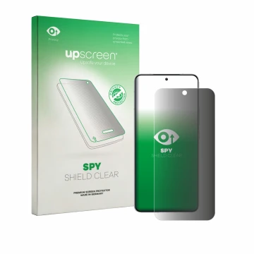 Vorderseite einer Produktverpackung mit dem Markenlogo upscreen. Daneben ist das Gerät Vivo iQOO 15 mit dem zugehörigen Displa