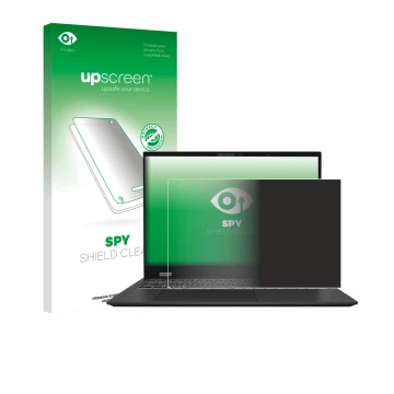 Vorderseite einer Produktverpackung mit dem Markenlogo upscreen. Daneben ist das Gerät MSI Prestige 16 AI Evo B1M mit dem zuge