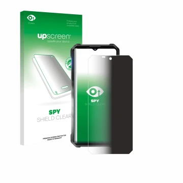 Vorderseite einer Produktverpackung mit dem Markenlogo upscreen. Daneben ist das Gerät Oukitel WP53 Pro mit dem zugehörigen Di