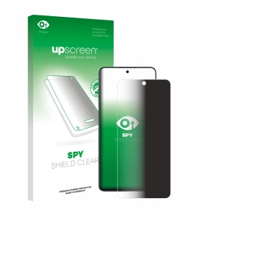 Vorderseite einer Produktverpackung mit dem Markenlogo upscreen. Daneben ist das Gerät Oppo Reno 12 FS mit dem zugehörigen Dis
