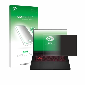 Vorderseite einer Produktverpackung mit dem Markenlogo upscreen. Daneben ist das Gerät ASUS TUF Gaming A18 2025 mit dem zugehö